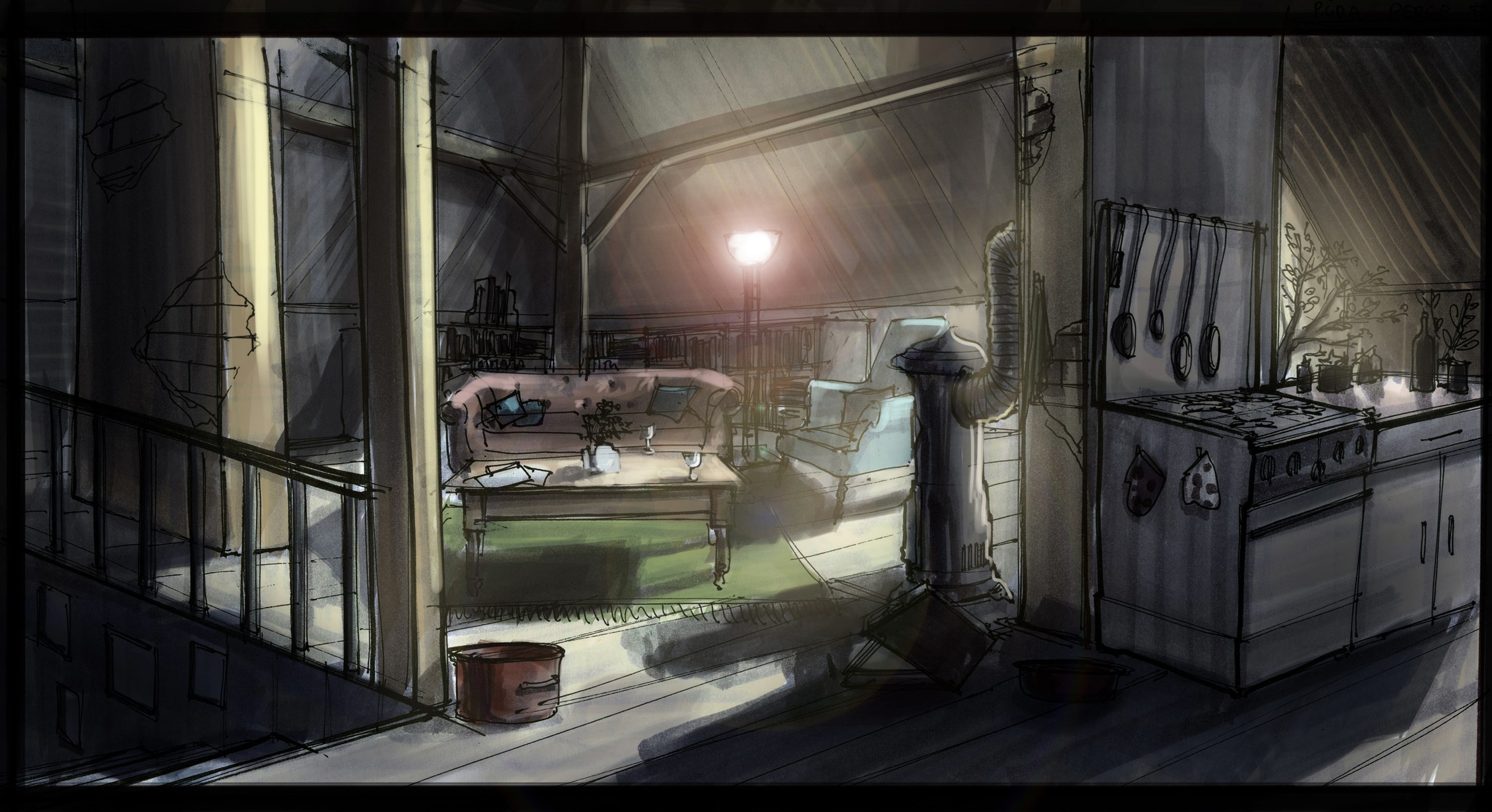 attic flat - livingroom
